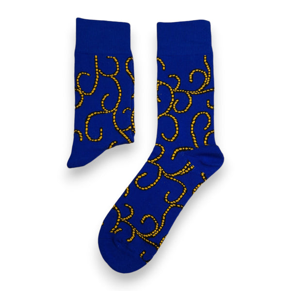 African socks / Afro socks / Set of 3 pairs - Blue KWABENA