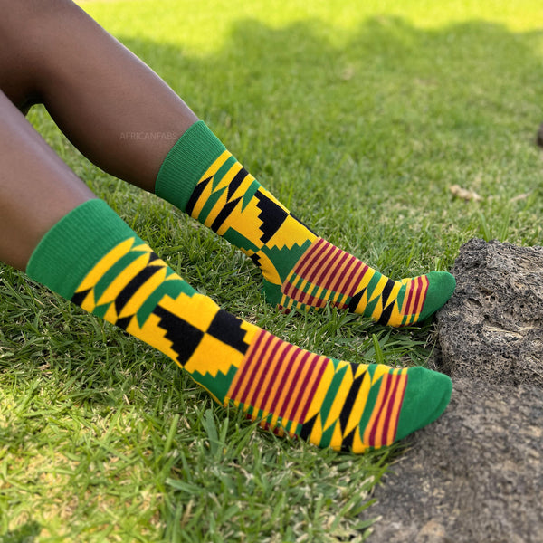 Mélange de 20 paires différentes - Chaussettes africaines / Chaussettes afro / Chaussettes kente - Tous les 20 styles