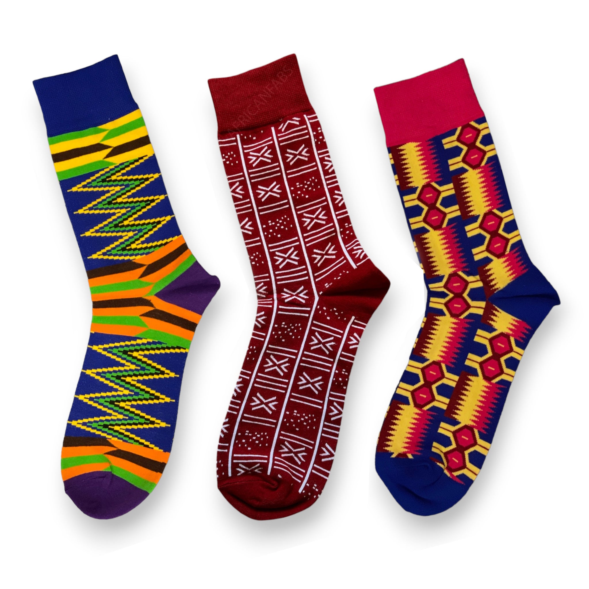 Chaussettes africaines / chaussettes afro - Lot de 3 paires EVA