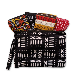 Afrikanische Socken / Afro-Socken-Set BAMABARA mit Tasche - Set mit 4 Paaren