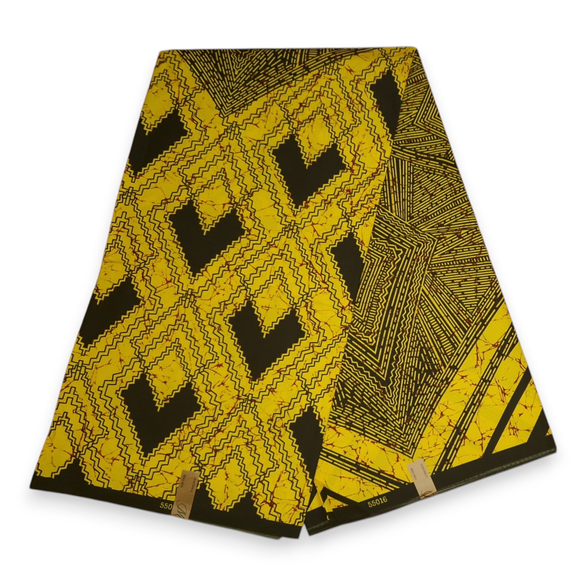 Tissu africain / tissu wax - Jaune Diamonds - Polycoton