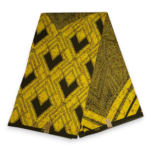 African print fabric - Yellow Diamonds - Polycotton