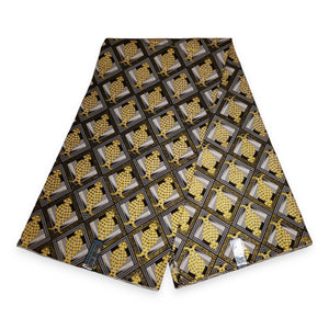 Afrikanischer Stoff - Exklusiv Verschönerte Glitzereffekte 100% Baumwolle - SP-8020 Gold Weiss