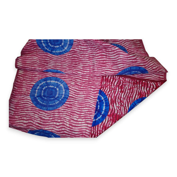 Tissu africain / tissu wax - Rose / Bleu Tie Dye - Polycoton