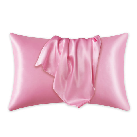 Satin pillow case Pink 60 x 70 cm pillow size - Silky satin pillowcase / cushion cover