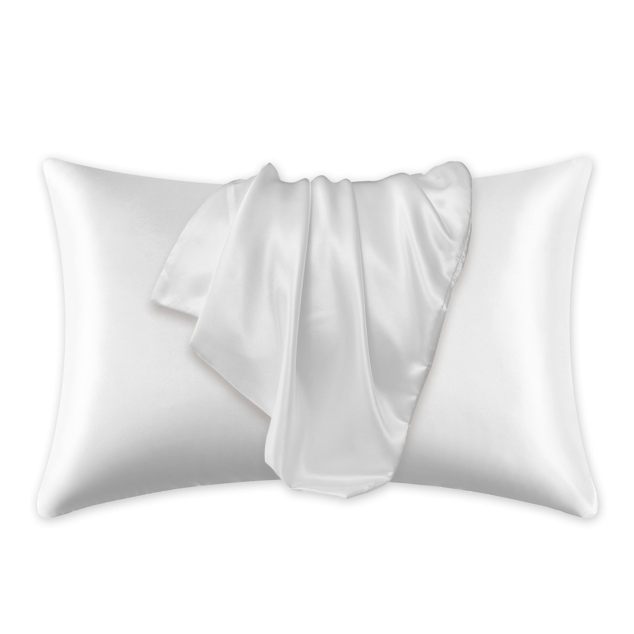 Satin-Kissenbezug Weiss 60 x 70 cm Standard-Kissengröße - Silky satin pillowcase
