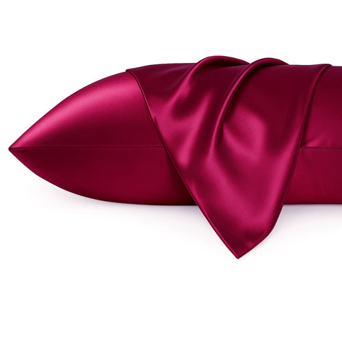 2 STÜCKS - Satin-Kissenbezug Rot 60 x 70 cm Standard-Kissengröße - Silky satin pillowcase