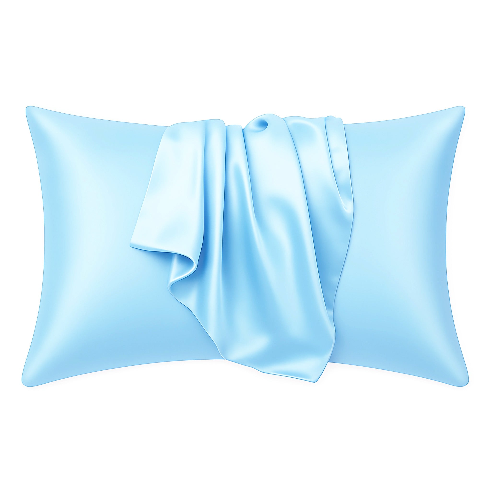 Satin-Kissenbezug Hellblau 60 x 70 cm Standard-Kissengröße - Silky satin pillowcase