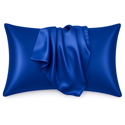 Satin-Kissenbezug Dunkelblau 60 x 70 cm Standard-Kissengröße - Silky satin pillowcase