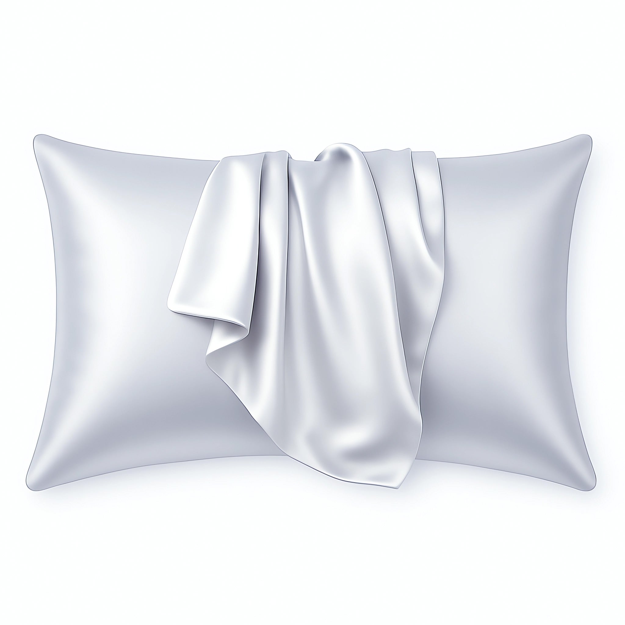 Satin pillow case Silver grey 60 x 70 cm pillow size - Silky satin pillowcase / cushion cover