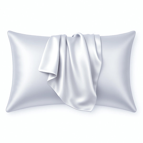 Satin pillow case Silver grey 60 x 70 cm pillow size - Silky satin pillowcase / cushion cover