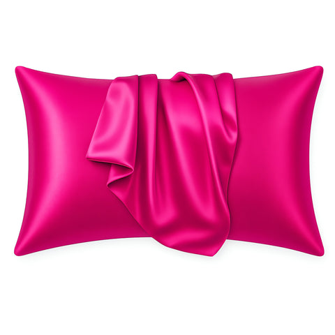 Satin-Kissenbezug Fuchsia 60 x 70 cm Standard-Kissengröße - Silky satin pillowcase