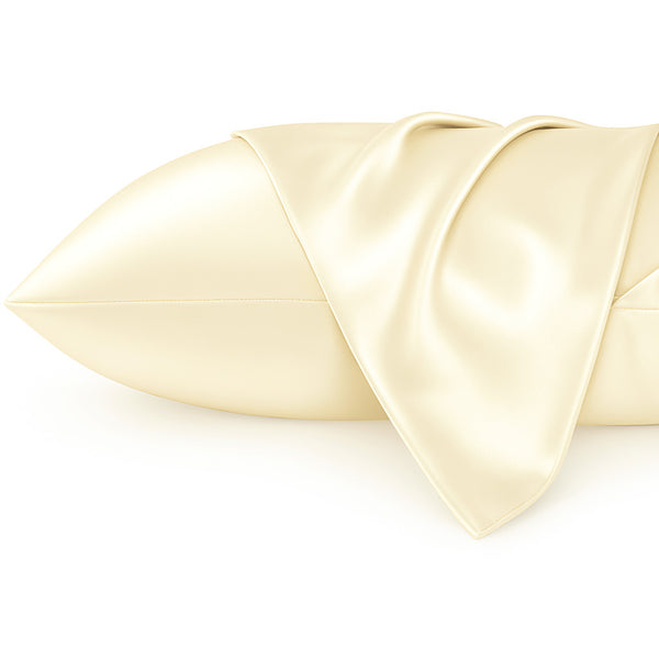 2 PIECES - Satin pillow case Ivory 60 x 70 cm pillow size - Silky satin pillowcase / cushion cover