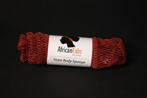 African net sponge / African exfoliating net / Sapo sponge - Compact size - Cinnamon Brown