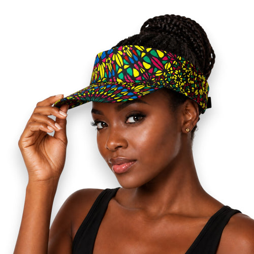 Afrikanischer Print Sonnenschutzkappen - Mehrfarbig Sunburst