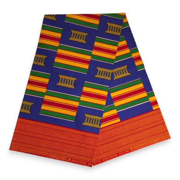 African print Sun visor cap - Blue Multicolor Kente Pride