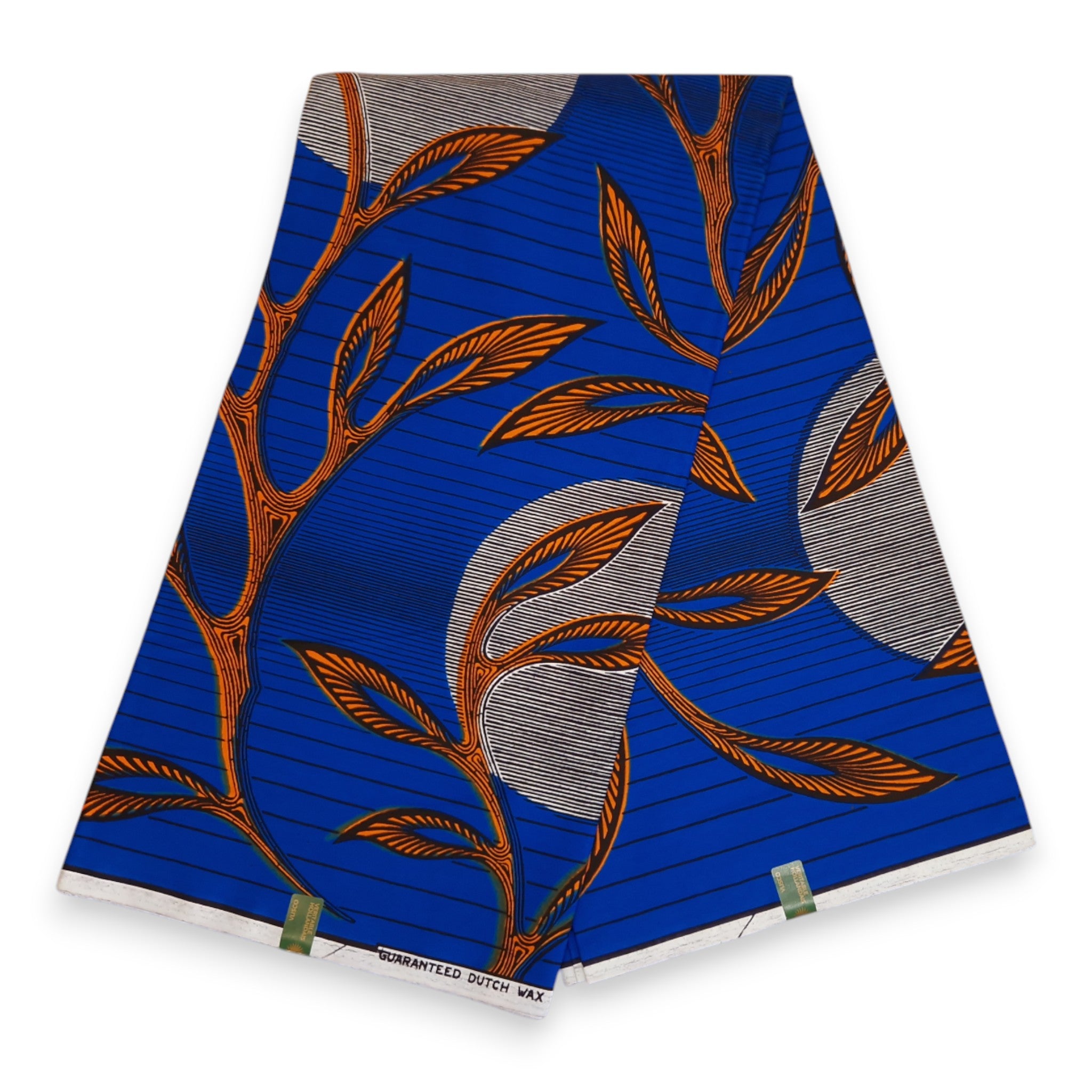 VLISCO Hollandais Wax print fabric - Blue / Orange VL03639