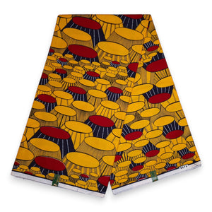 VLISCO Hollandais Wax print fabric - Jaune Oche Eze / King's Chair VL08676-048