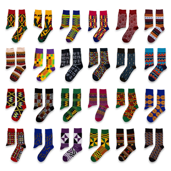 African socks / Afro socks / African print socks - Pink Kente