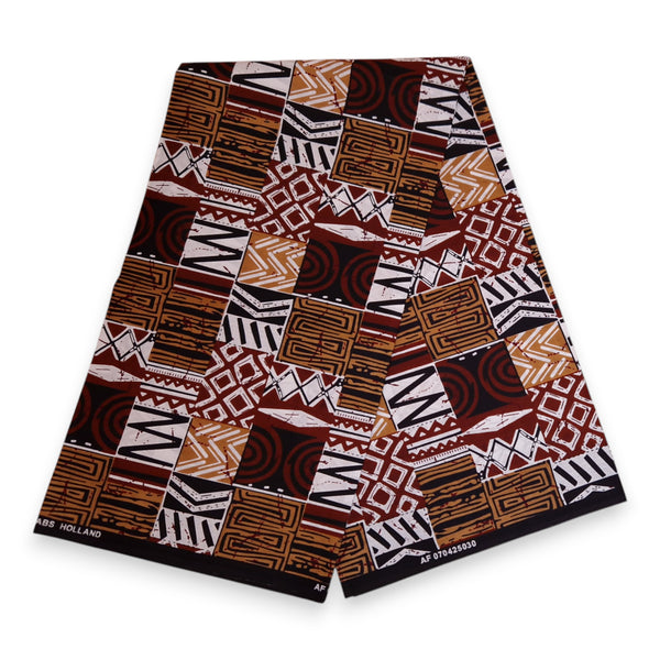 Bucket hat / Fisherman hat with African print - Brown Bogolan Mosaic - Kids & Adults sizes (Unisex)