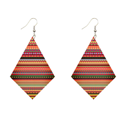 Boucles d'oreilles africaines en forme de losange - Stripes