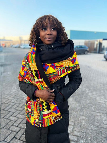 African print Winter scarf for Adults Unisex - Yellow