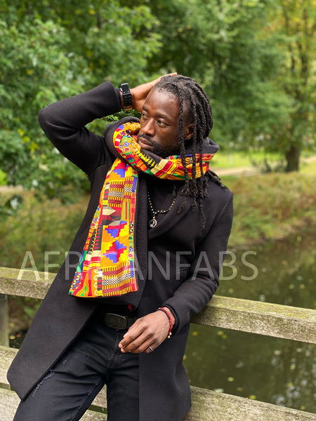 African print Winter scarf for Adults Unisex - Yellow