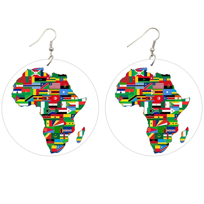 Afrikanische Ohrringe | Afrikanischer Kontinent with alle Länderflaggen