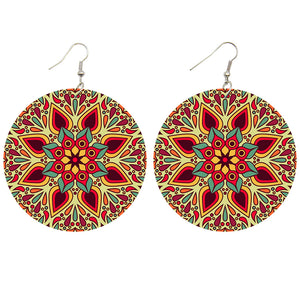 Red / Yellow flower | African inspired earrings