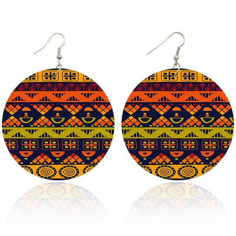 Orange Ethnic art | Boucles d'oreilles africaines