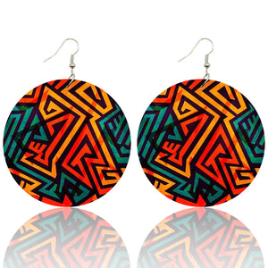 Red / Yellow tribal shapes | African inspired earrings