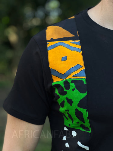 T-Shirt mit afrikanischem Druck - grün Bogolan-Reifen
