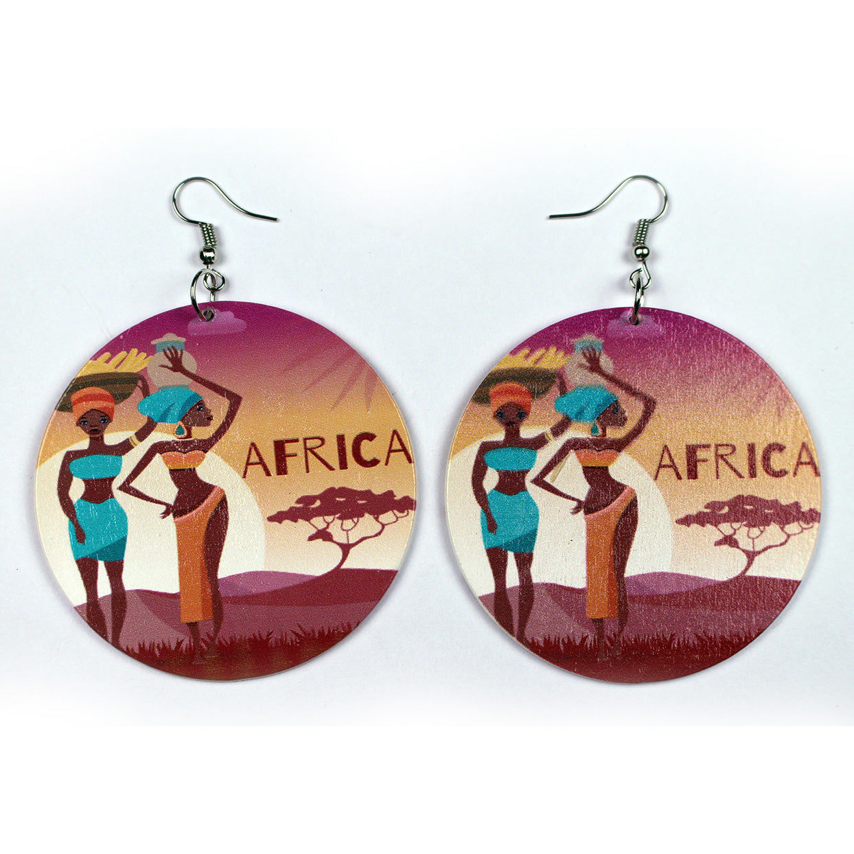 Grandes boucles d'oreilles africaines Ethnic drop | Deux Dames africaines