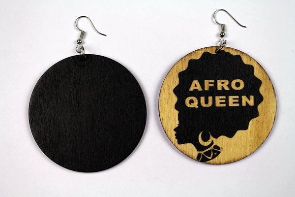 Afrikanische Ethno-Ohrringe aus Holz | Afro Queen