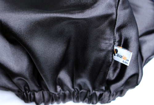 Easy headwrap - Satin lined hair bonnet - Green Botanical Flow