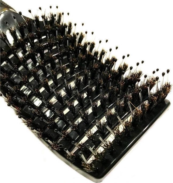 Afabs® Curved Detangler brush | Entwirrungsbürste | Kamm für glattes und lockiges Haar | Schwarz