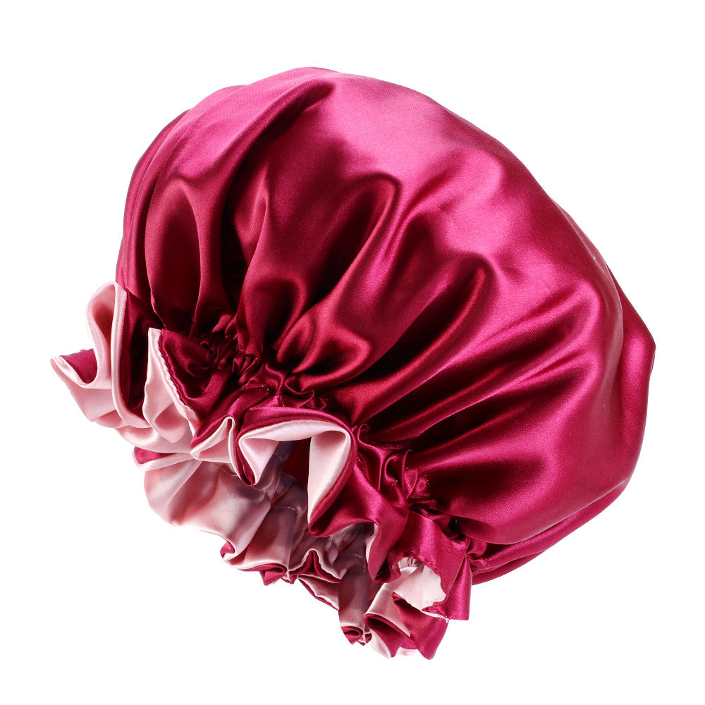 Rot Satin bonnet / Schlafhaube mit Krempe / Umkehrbares Hair Bonnet / Satin bonnet / Nachtmütze zum Schlafen