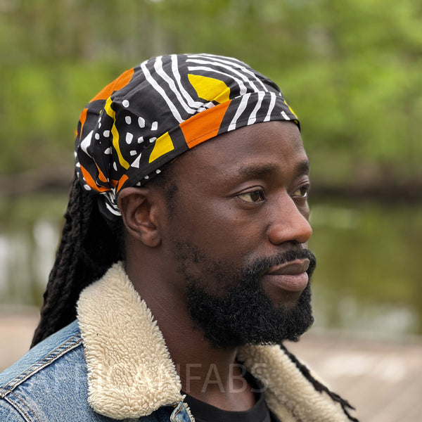 Haarband / Stirnband / Kopfband in Afrikanischer Print - Unisex Erwachsene - Orange bogolan