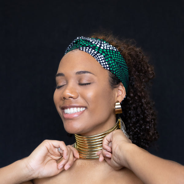 African print Headband - Adults - Hair Accessories - Green diamonds