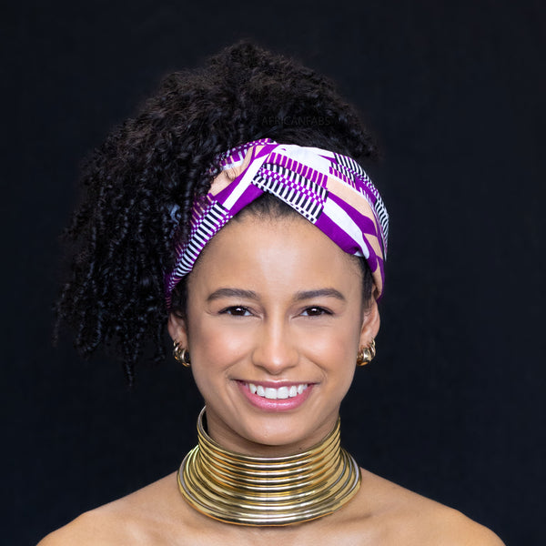 African print Headband - Adults - Hair Accessories - Purple kente