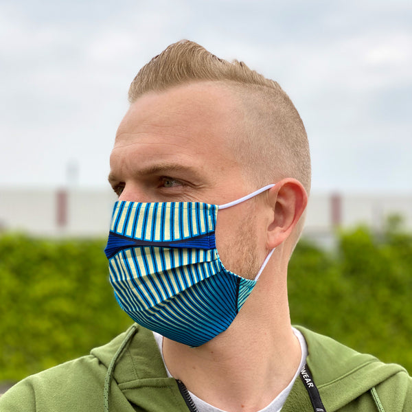 Afrikanischer Print Mundschutz / Maske aus Baumwolle Unisex - Blaues effects