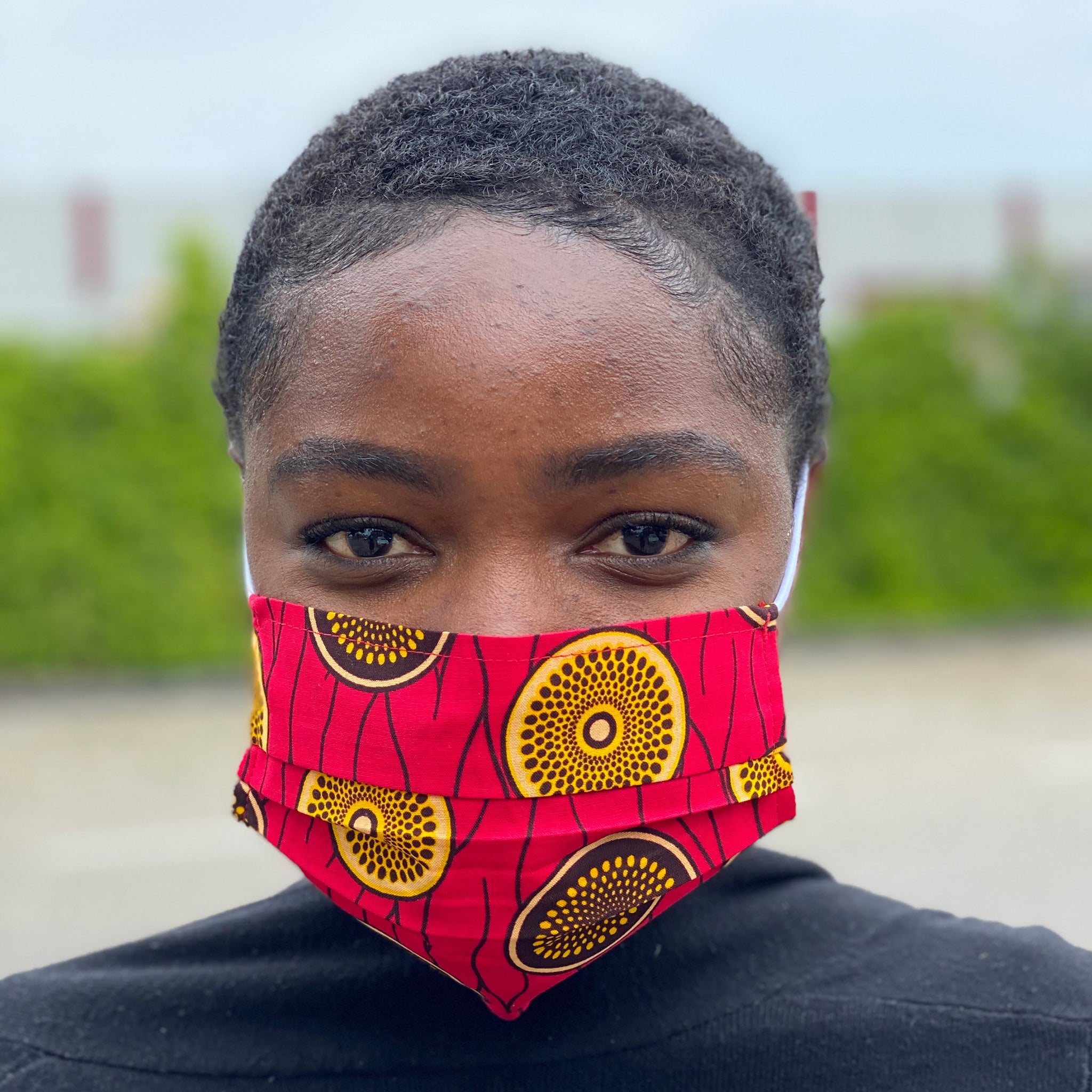 Afrikanischer Print Mundschutz / Maske mit Motiv Baumwolle Unisex - Rosa mini disk