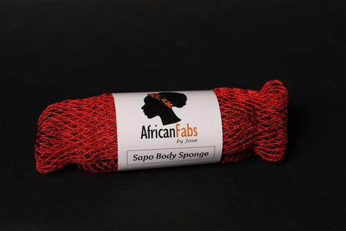 Afrikanischer Schwamm / Net sponge - traditioneller African Sapo Sponge - Rot