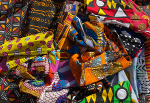 Lot de 6 yards de tissus africains mélangés 6 motifs différents - Mélange de tissus pour projets ed.